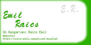 emil raics business card